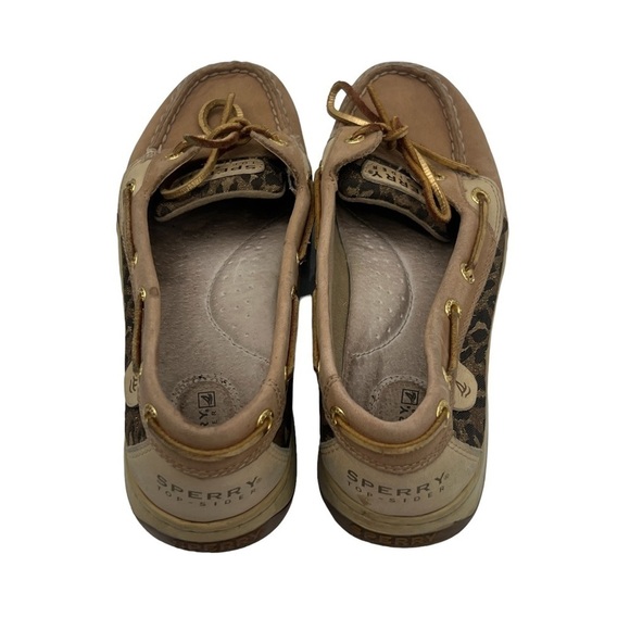 Sperry Top Sider Brown Angelfish Leopard Jacquard Boat Shoe Size 7.5 Women's - Picture 5 of 9